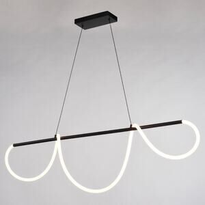 NIB BOWMAN LED Matte Black Contemporary Chandelier Island Pendant Light Fixture